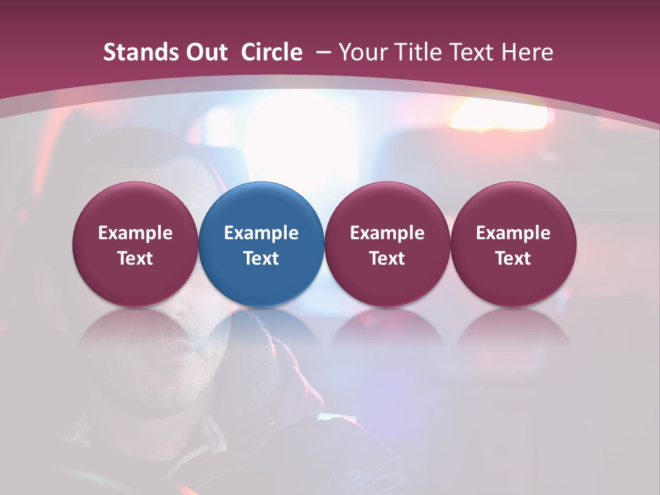 A Man Driving A Car With A Red Light In The Background PowerPoint Template