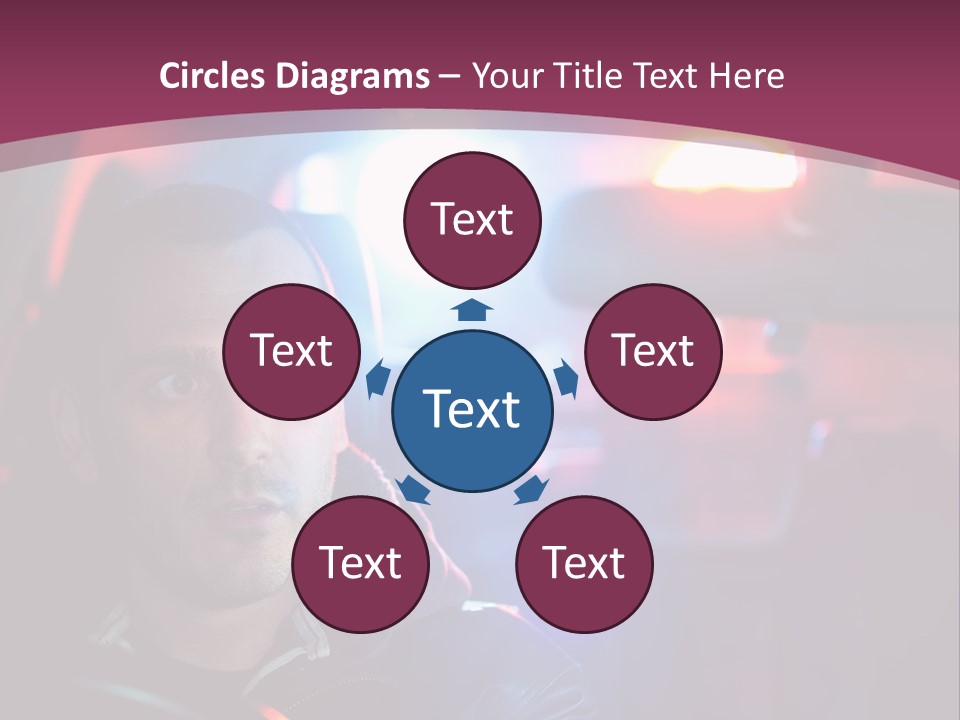 A Man Driving A Car With A Red Light In The Background PowerPoint Template