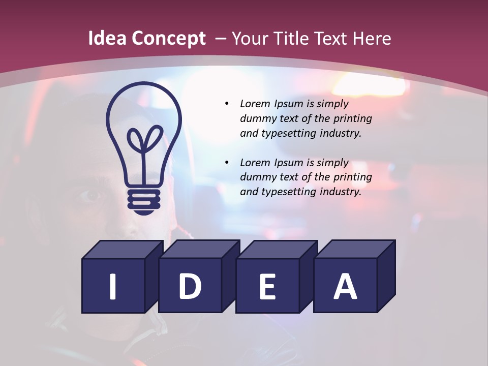 A Man Driving A Car With A Red Light In The Background PowerPoint Template