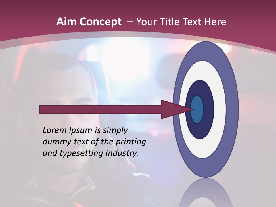 A Man Driving A Car With A Red Light In The Background PowerPoint Template