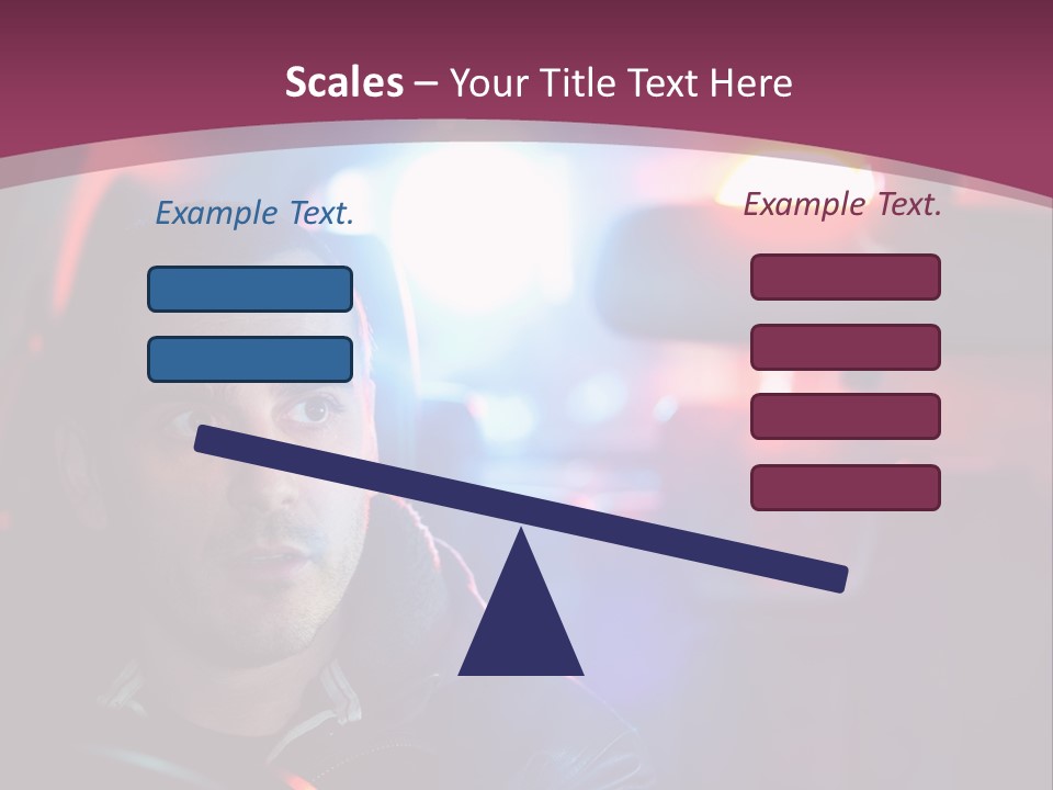 A Man Driving A Car With A Red Light In The Background PowerPoint Template