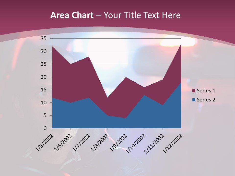 A Man Driving A Car With A Red Light In The Background PowerPoint Template
