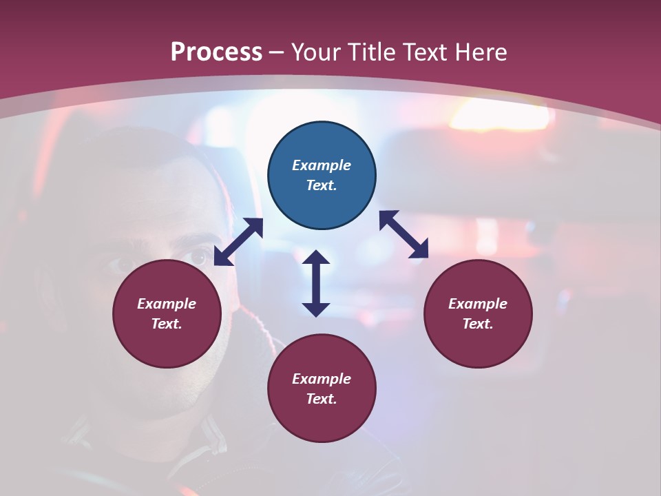 A Man Driving A Car With A Red Light In The Background PowerPoint Template