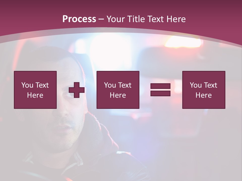 A Man Driving A Car With A Red Light In The Background PowerPoint Template