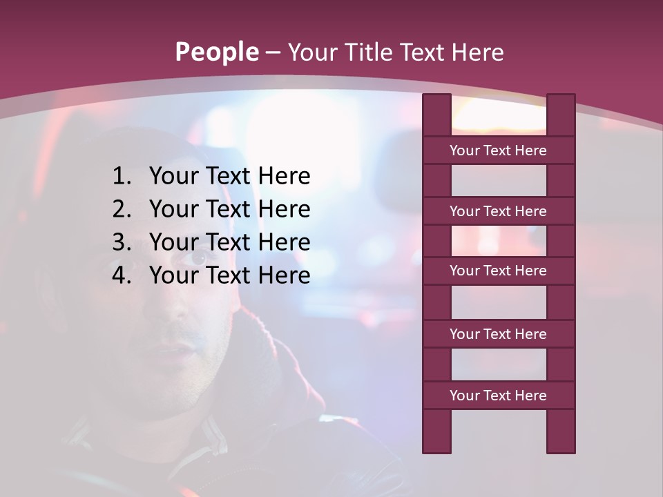 A Man Driving A Car With A Red Light In The Background PowerPoint Template