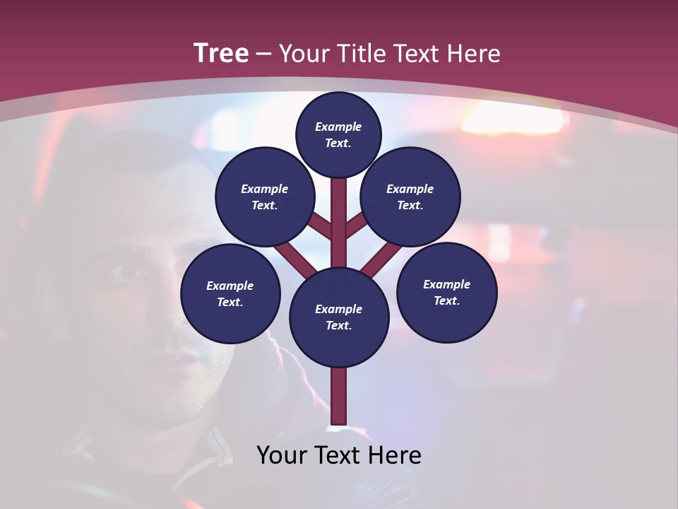 A Man Driving A Car With A Red Light In The Background PowerPoint Template