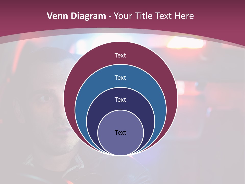A Man Driving A Car With A Red Light In The Background PowerPoint Template