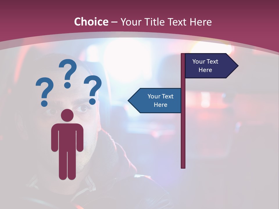 A Man Driving A Car With A Red Light In The Background PowerPoint Template