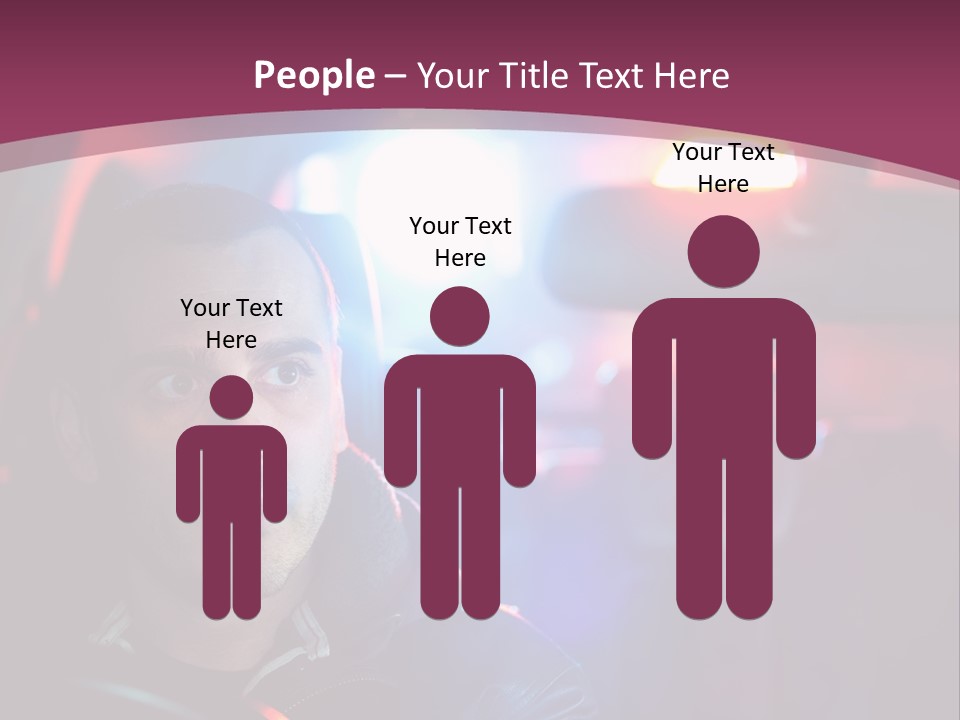 A Man Driving A Car With A Red Light In The Background PowerPoint Template