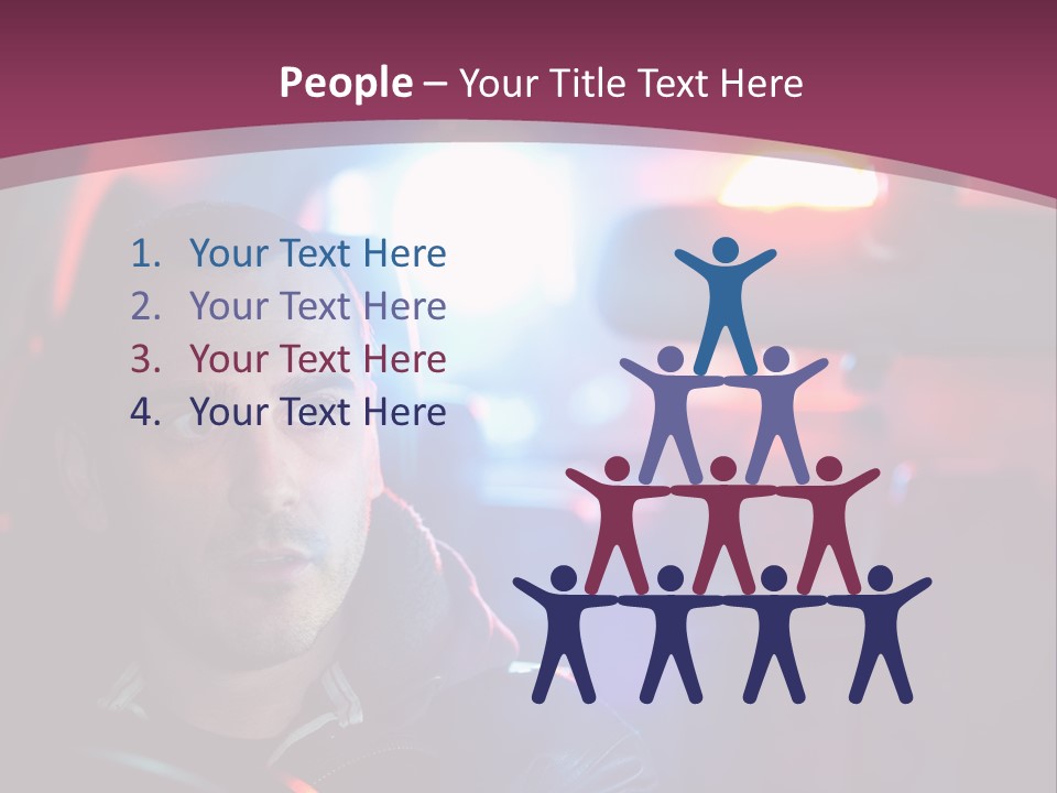A Man Driving A Car With A Red Light In The Background PowerPoint Template