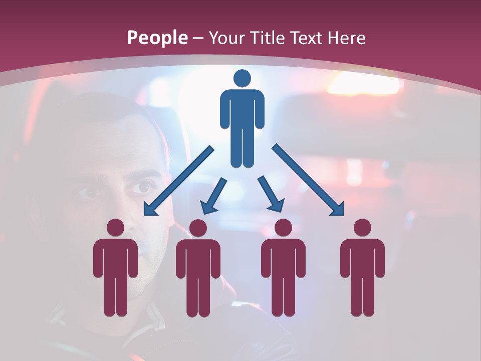 A Man Driving A Car With A Red Light In The Background PowerPoint Template