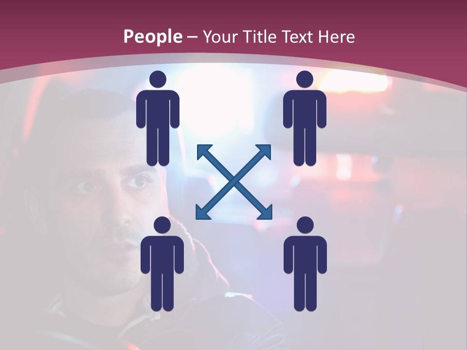 A Man Driving A Car With A Red Light In The Background PowerPoint Template