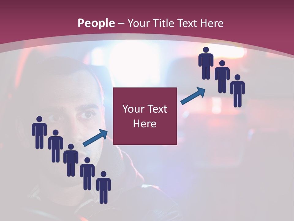 A Man Driving A Car With A Red Light In The Background PowerPoint Template