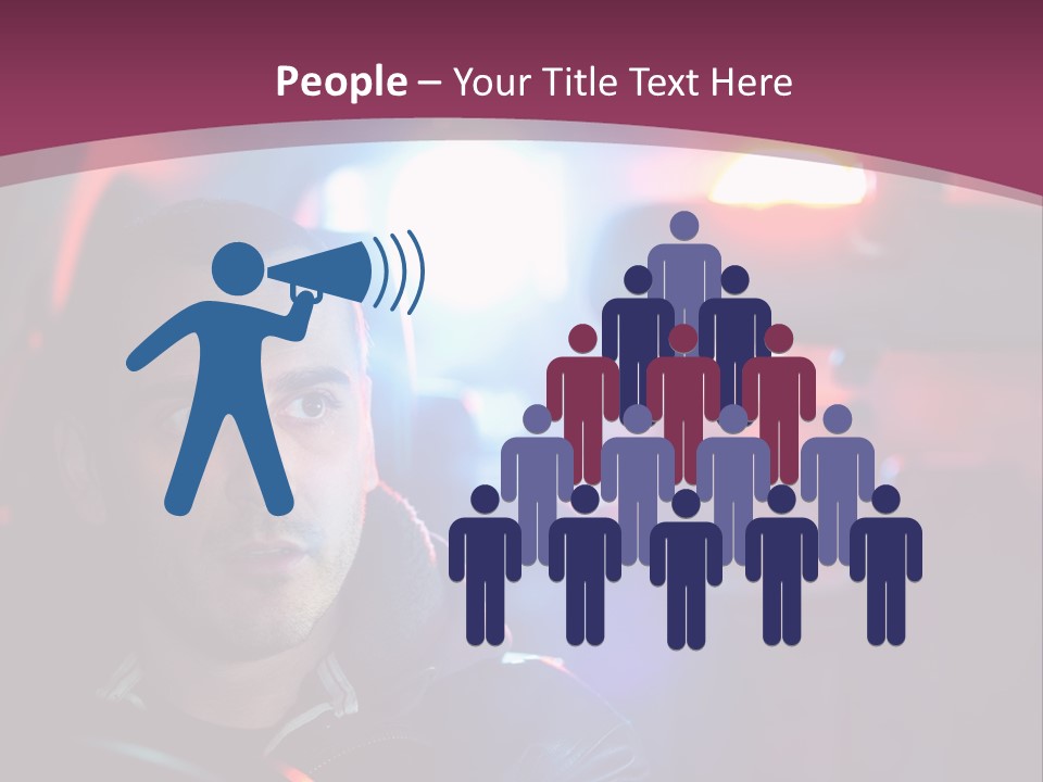 A Man Driving A Car With A Red Light In The Background PowerPoint Template