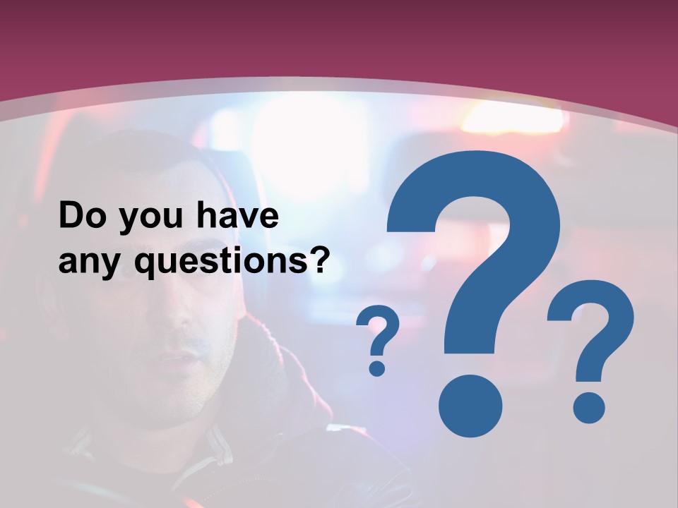 A Man Driving A Car With A Red Light In The Background PowerPoint Template