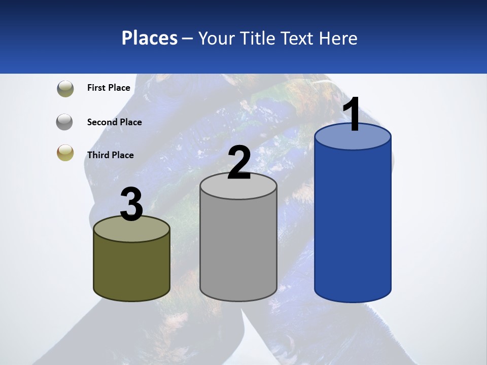 A Person's Hands Are Covered In A Blue And Green Paint PowerPoint Template