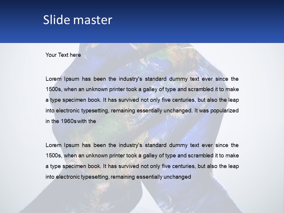 A Person's Hands Are Covered In A Blue And Green Paint PowerPoint Template