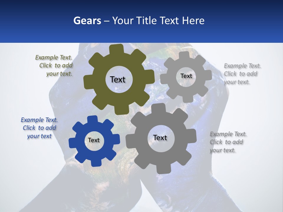 A Person's Hands Are Covered In A Blue And Green Paint PowerPoint Template