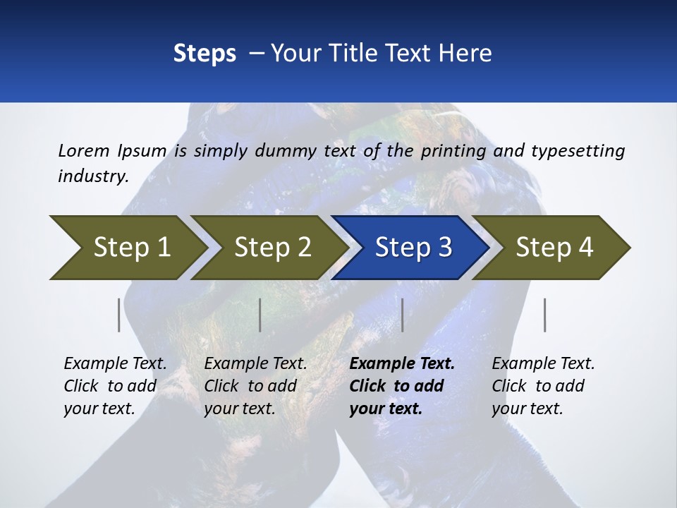 A Person's Hands Are Covered In A Blue And Green Paint PowerPoint Template
