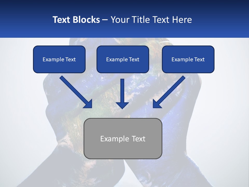 A Person's Hands Are Covered In A Blue And Green Paint PowerPoint Template