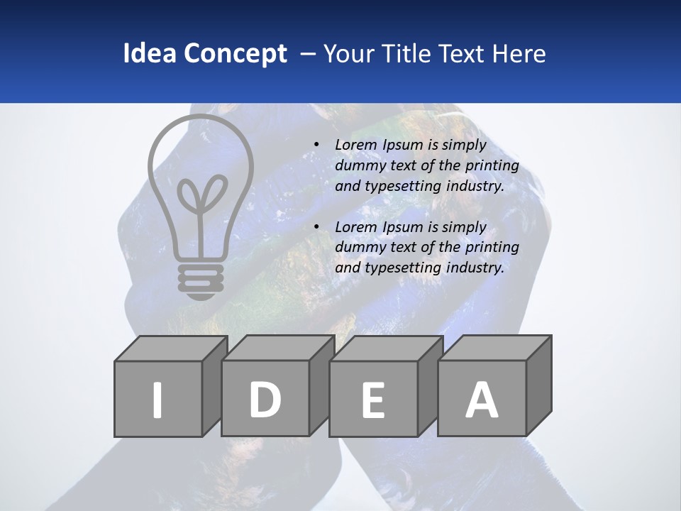 A Person's Hands Are Covered In A Blue And Green Paint PowerPoint Template