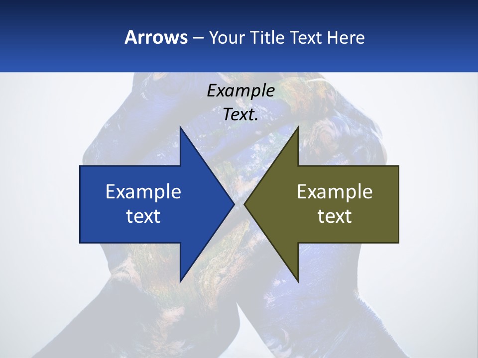 A Person's Hands Are Covered In A Blue And Green Paint PowerPoint Template