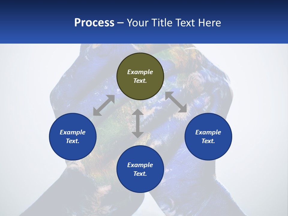 A Person's Hands Are Covered In A Blue And Green Paint PowerPoint Template