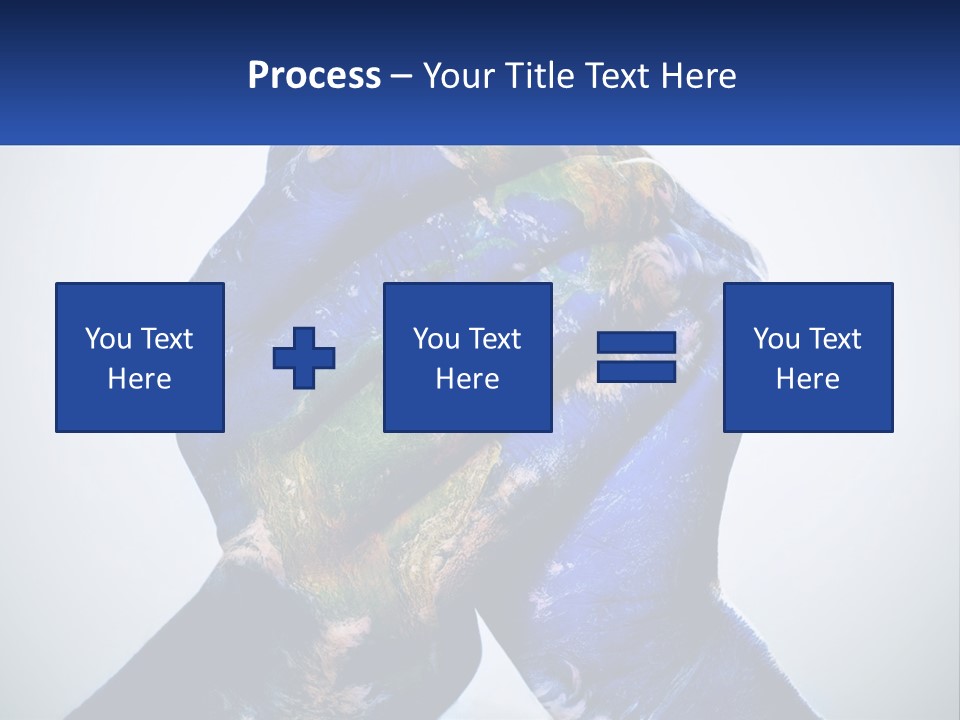 A Person's Hands Are Covered In A Blue And Green Paint PowerPoint Template