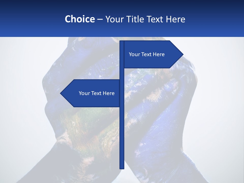 A Person's Hands Are Covered In A Blue And Green Paint PowerPoint Template