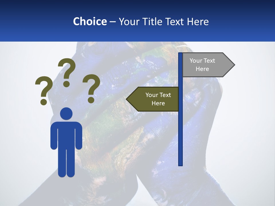 A Person's Hands Are Covered In A Blue And Green Paint PowerPoint Template