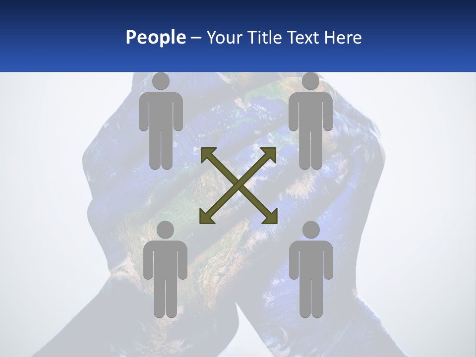 A Person's Hands Are Covered In A Blue And Green Paint PowerPoint Template