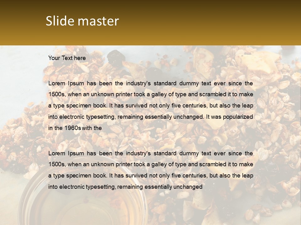 A Bowl Of Granola Next To A Jar Of Fruit PowerPoint Template