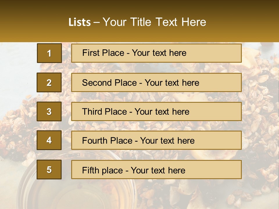 A Bowl Of Granola Next To A Jar Of Fruit PowerPoint Template