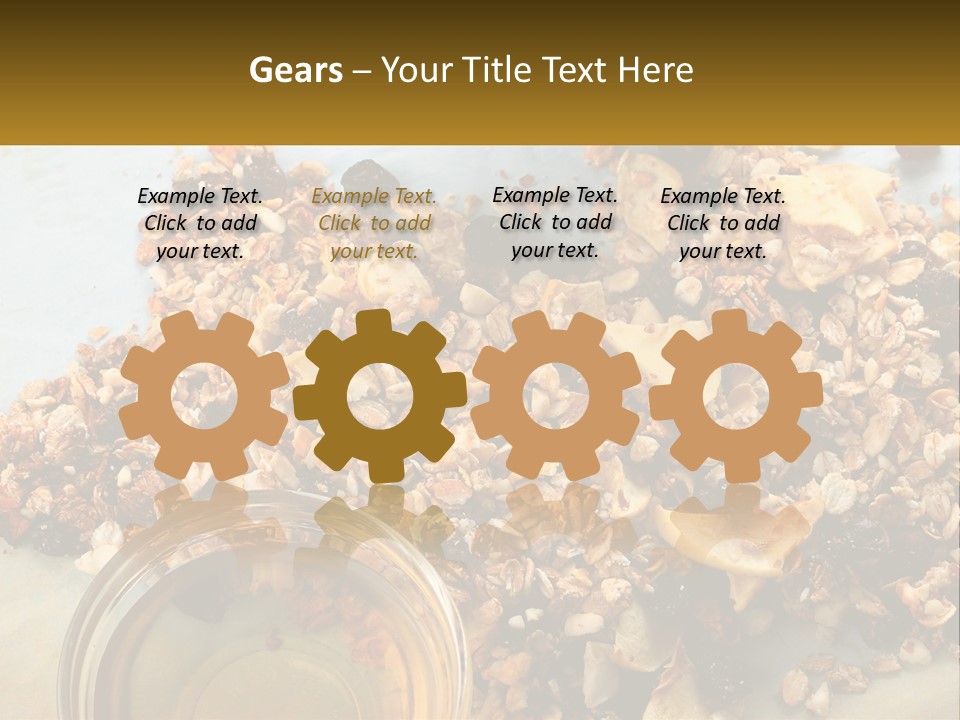 A Bowl Of Granola Next To A Jar Of Fruit PowerPoint Template