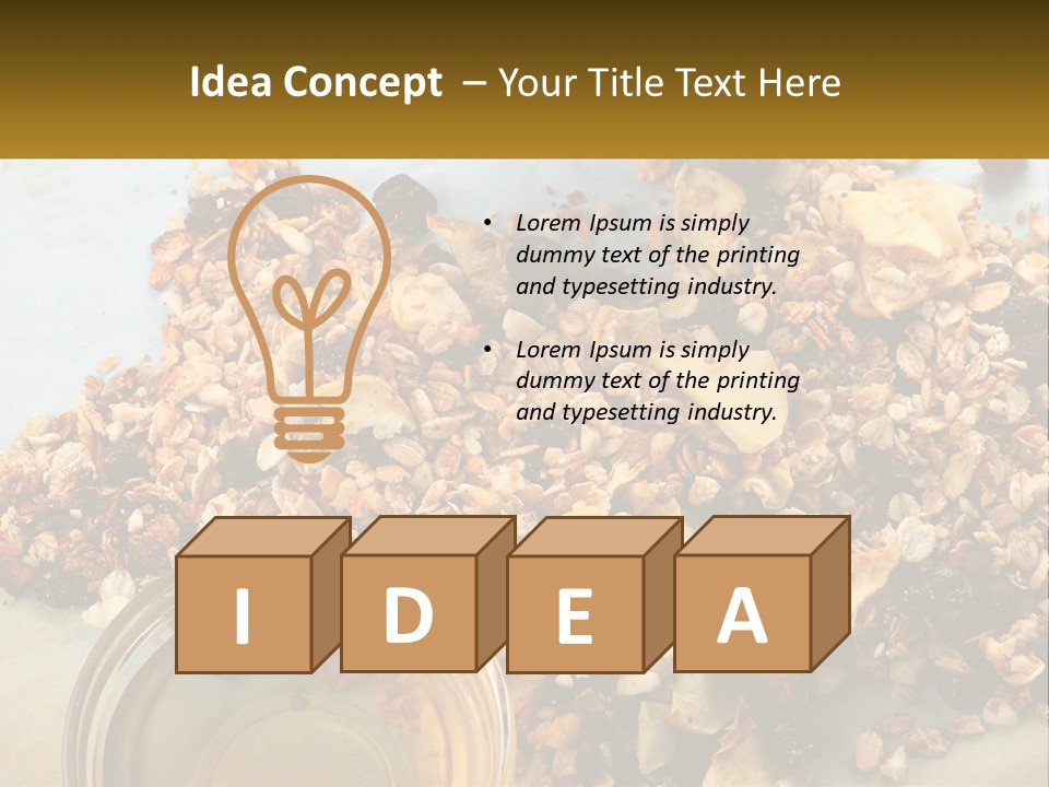 A Bowl Of Granola Next To A Jar Of Fruit PowerPoint Template