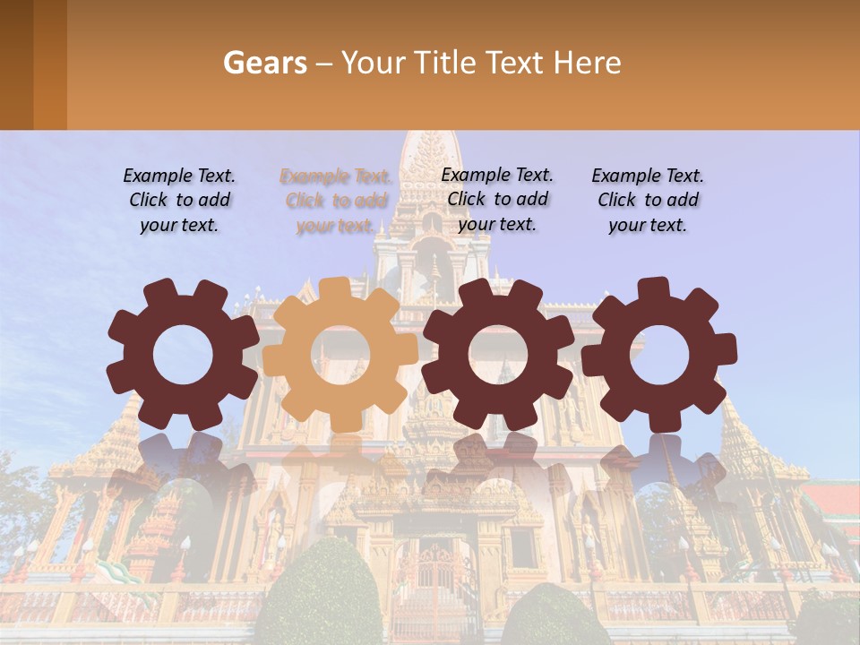 A Large Building With A Spire On Top Of It PowerPoint Template