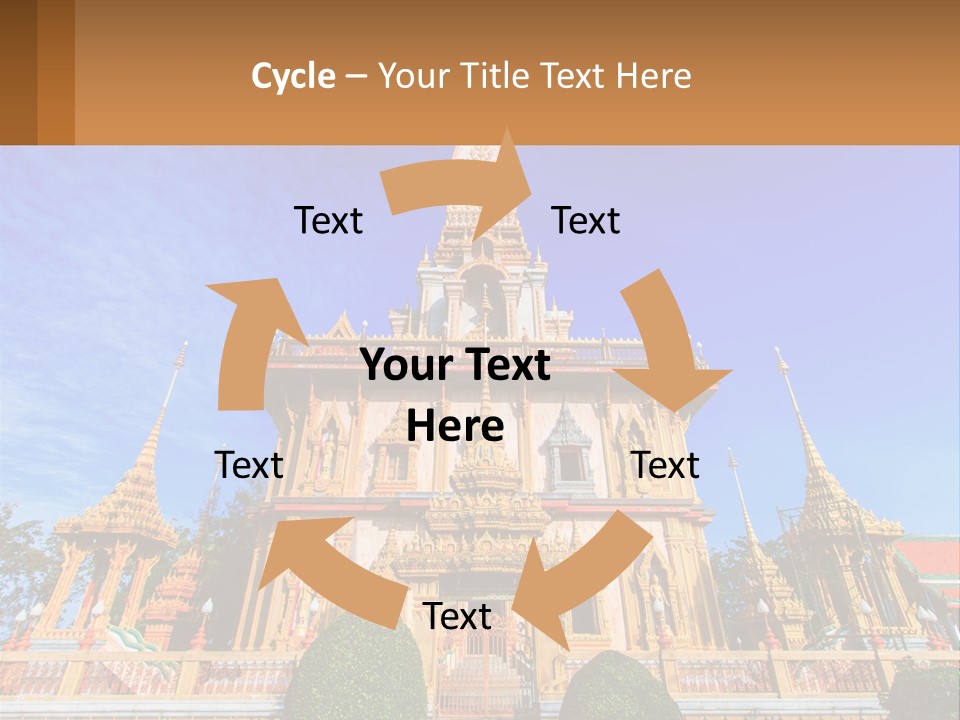 A Large Building With A Spire On Top Of It PowerPoint Template