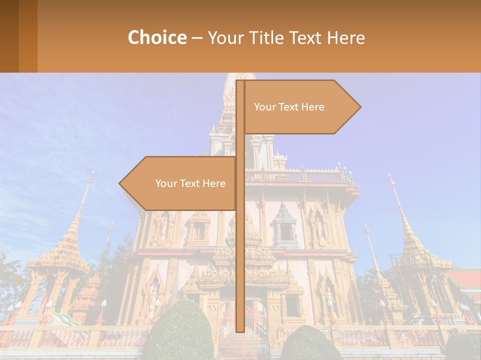 A Large Building With A Spire On Top Of It PowerPoint Template