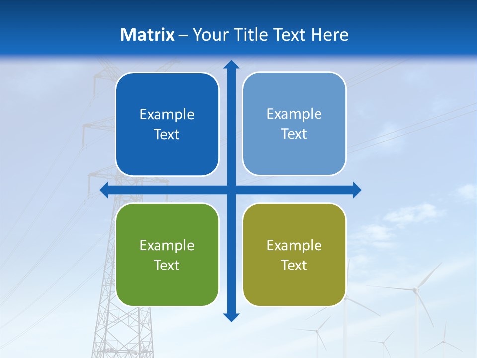 A Power Line With Windmills In The Background PowerPoint Template