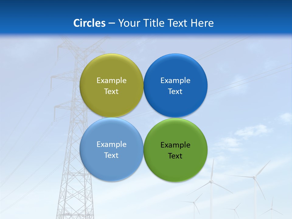 A Power Line With Windmills In The Background PowerPoint Template