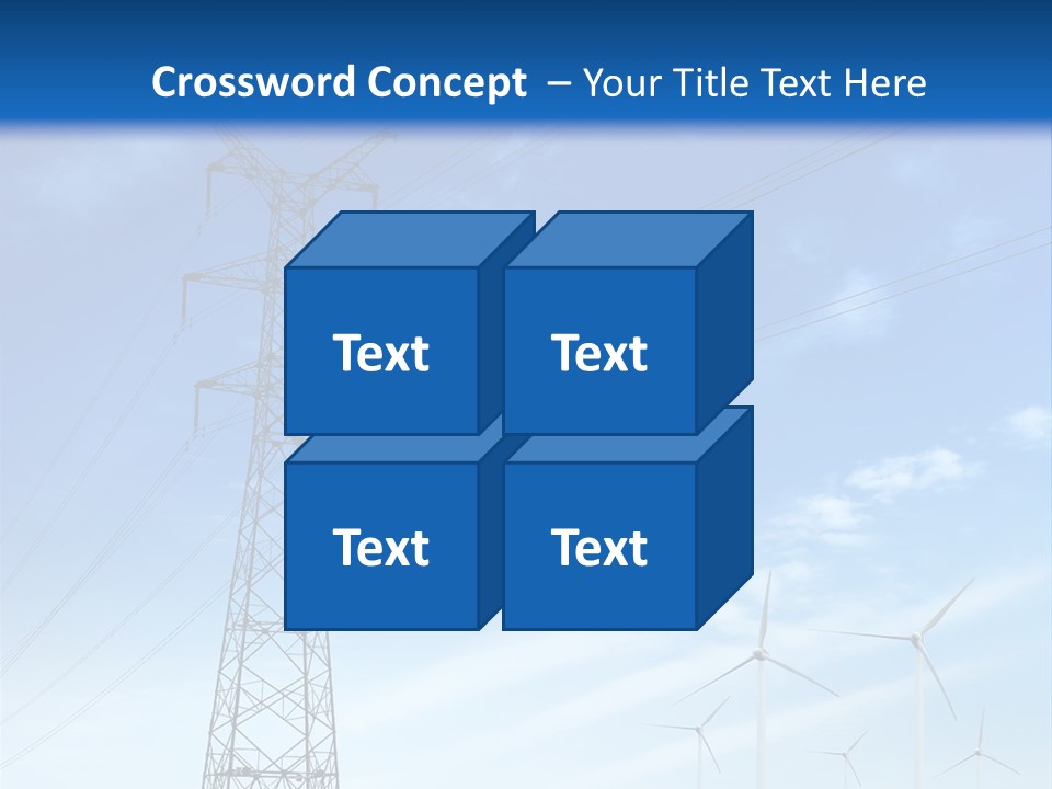 A Power Line With Windmills In The Background PowerPoint Template