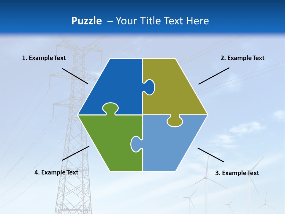 A Power Line With Windmills In The Background PowerPoint Template
