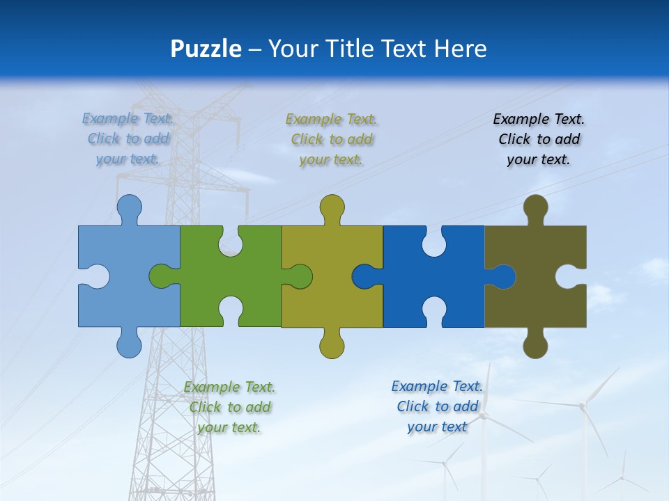 A Power Line With Windmills In The Background PowerPoint Template
