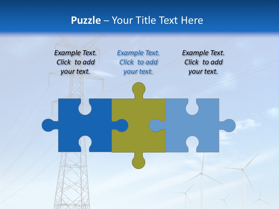 A Power Line With Windmills In The Background PowerPoint Template