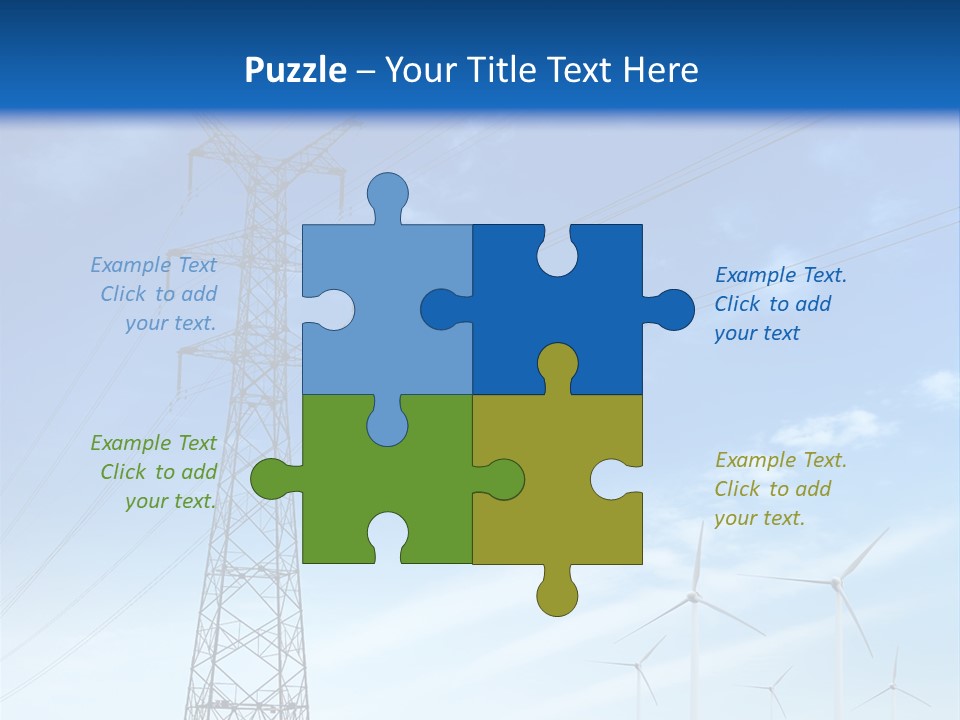 A Power Line With Windmills In The Background PowerPoint Template