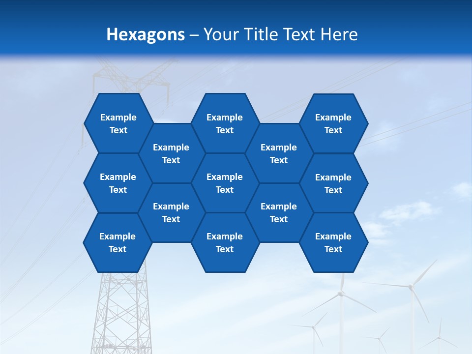 A Power Line With Windmills In The Background PowerPoint Template