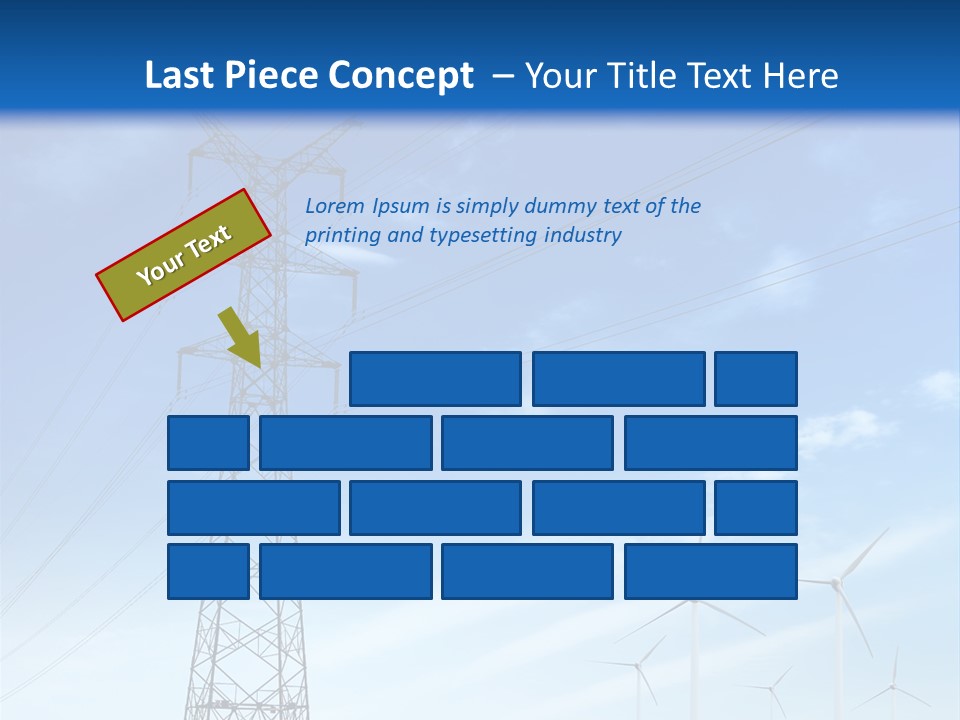 A Power Line With Windmills In The Background PowerPoint Template