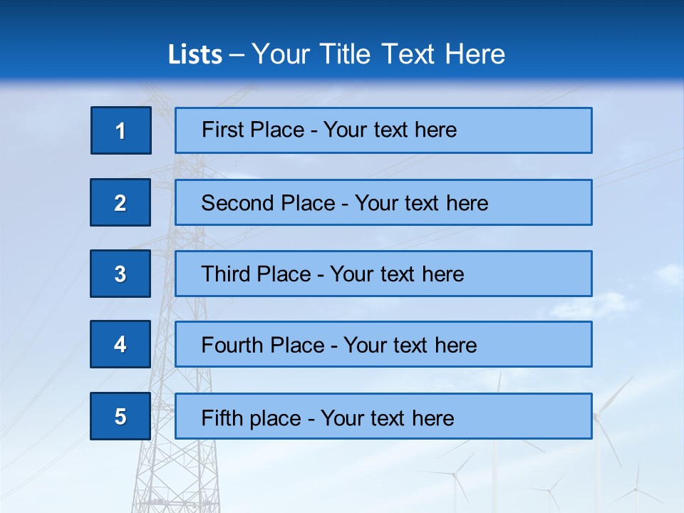 A Power Line With Windmills In The Background PowerPoint Template