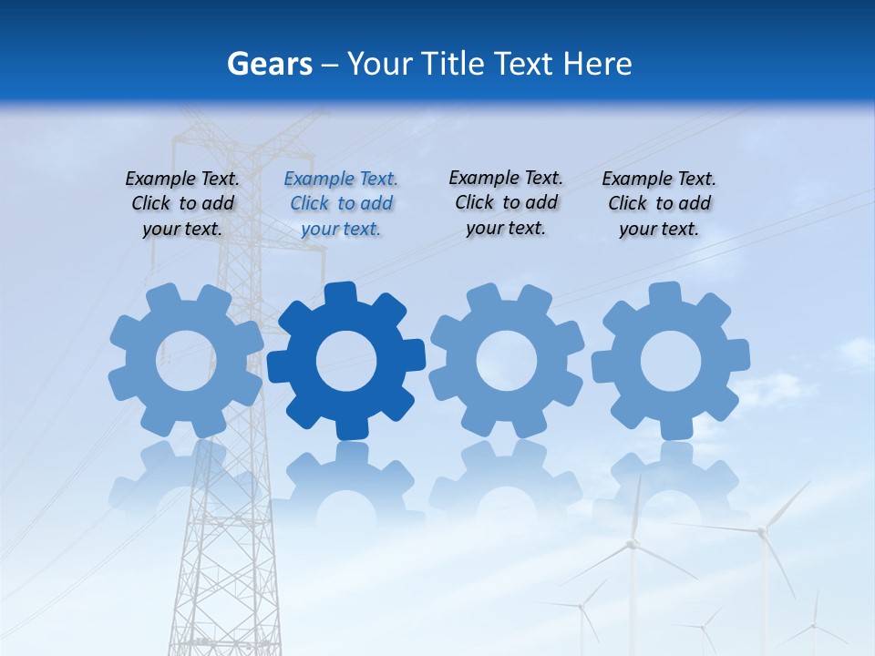 A Power Line With Windmills In The Background PowerPoint Template
