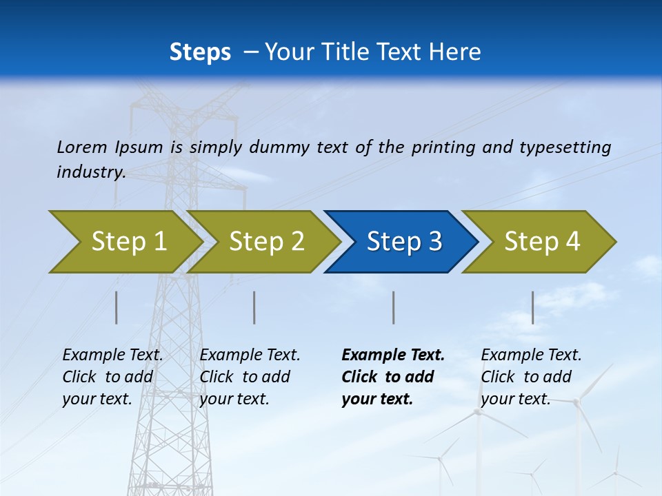 A Power Line With Windmills In The Background PowerPoint Template